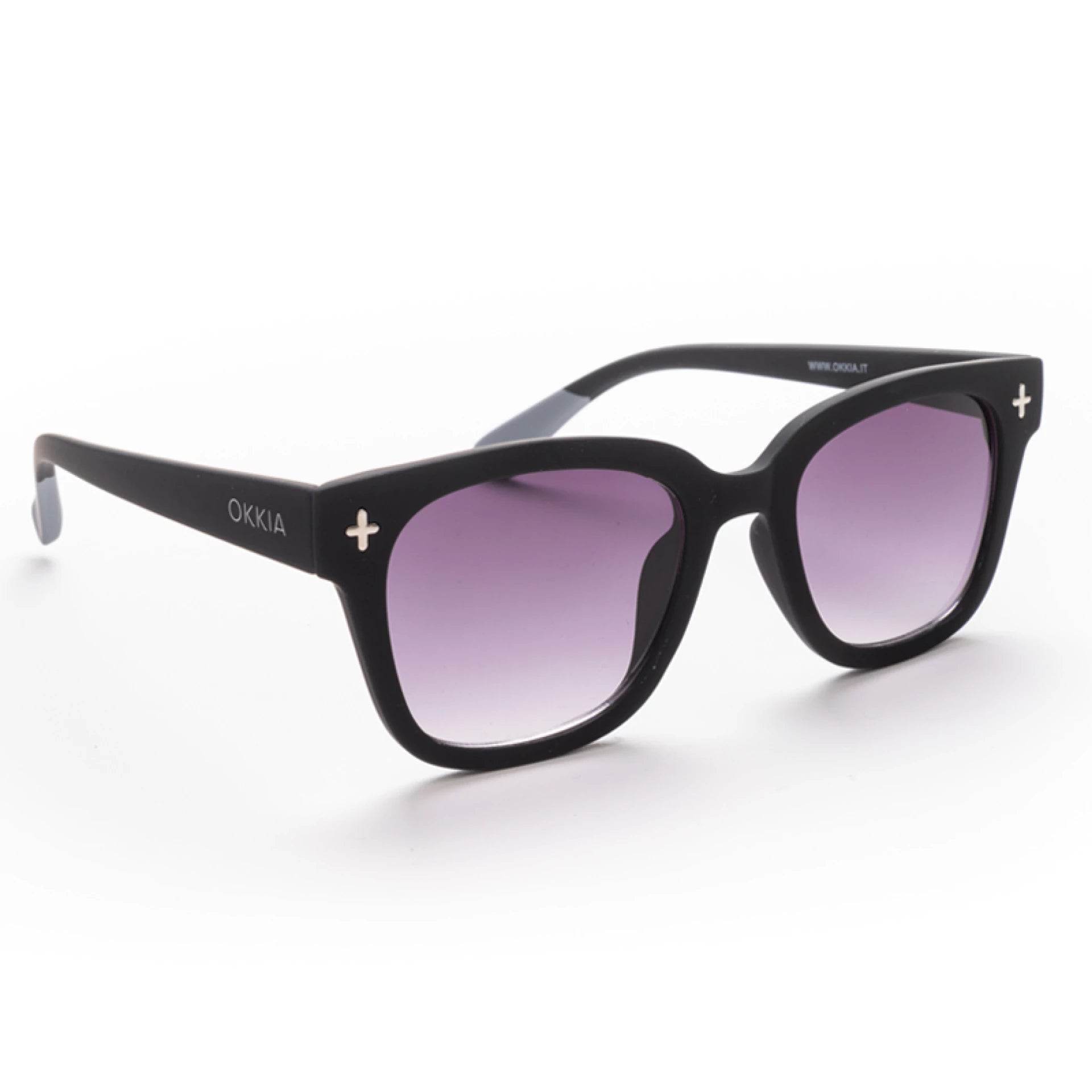 OKKIA Giovanni Sunglasses - UV400 Protection Eyewear Designed in Italy - Unisex Fashion Sunglasses - Black