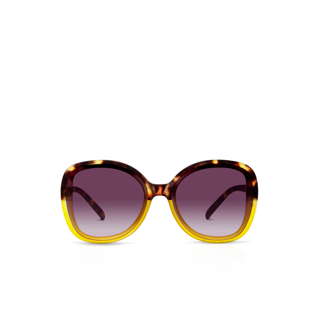 OKKIA Anna Butterfly Sunglasses - UV400 Protection Eyewear Designed in Italy - Unisex Fashion Sunglasses - Havana Yellow