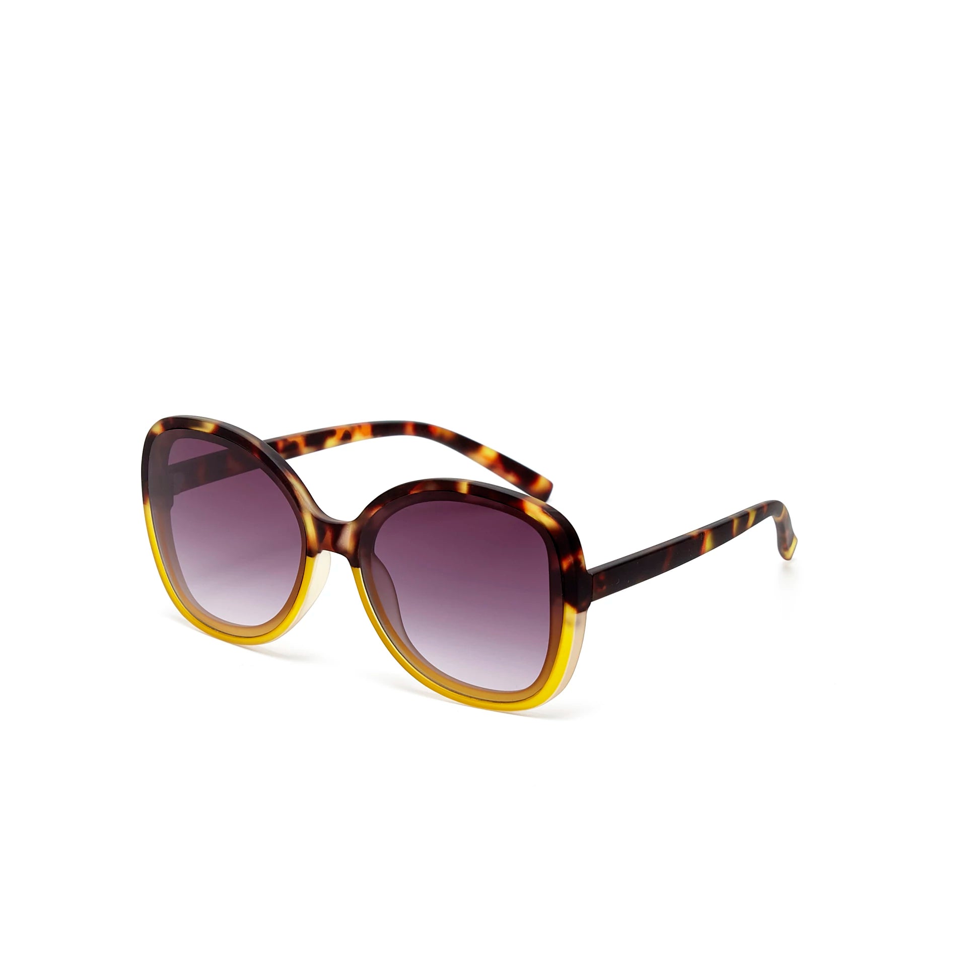 OKKIA Anna Butterfly Sunglasses - UV400 Protection Eyewear Designed in Italy - Unisex Fashion Sunglasses - Havana Yellow