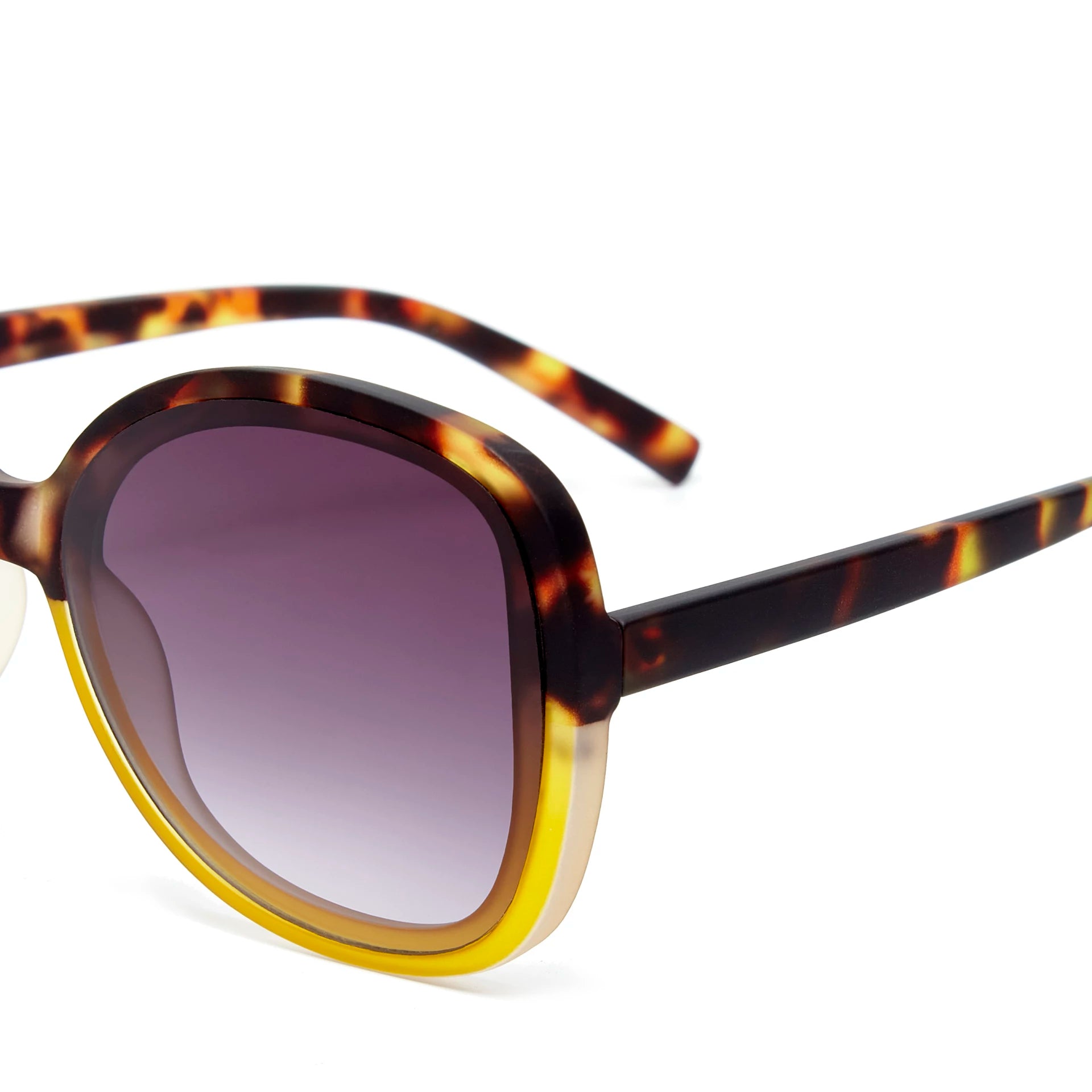 OKKIA Anna Butterfly Sunglasses - UV400 Protection Eyewear Designed in Italy - Unisex Fashion Sunglasses - Havana Yellow