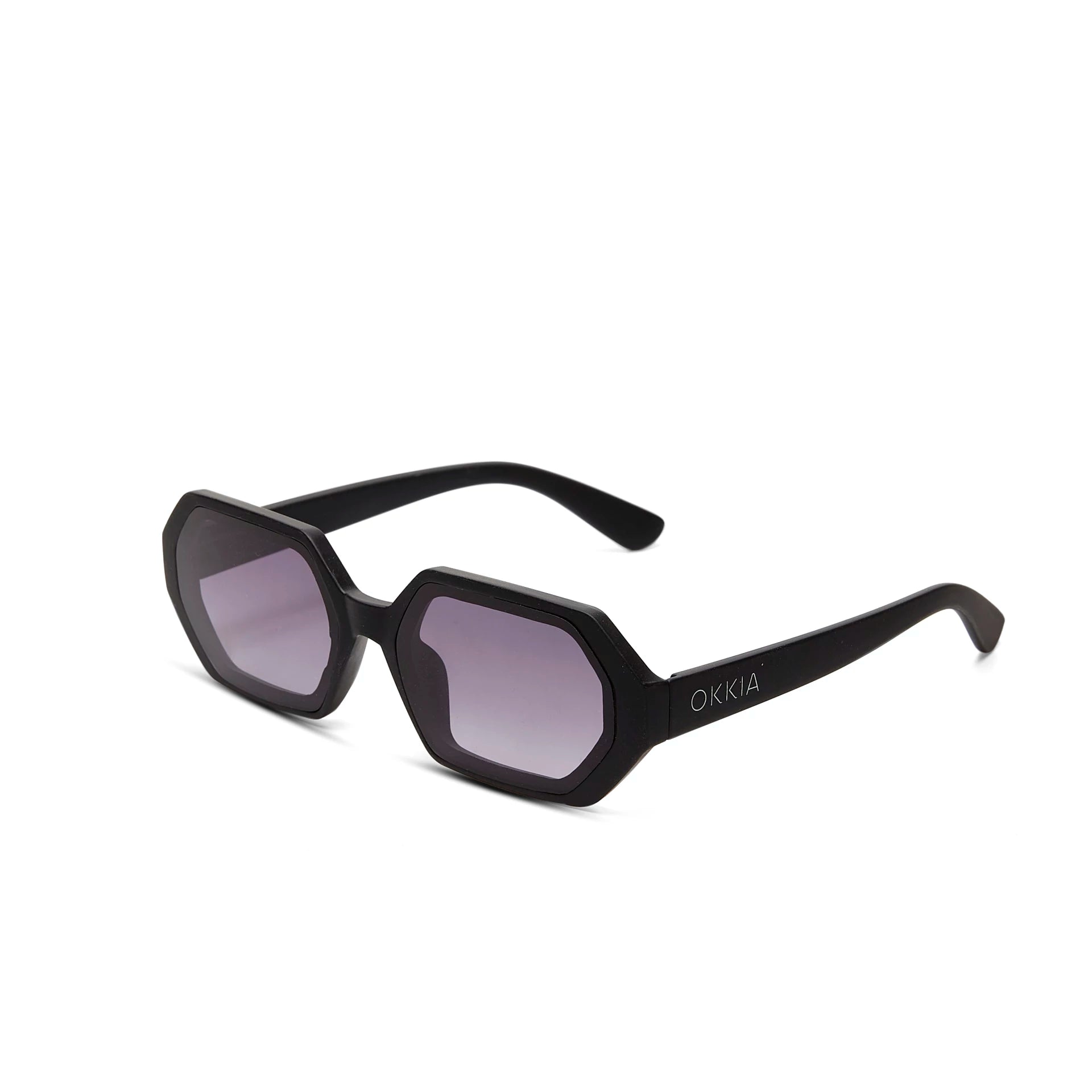 OKKIA Andrea Sunglasses - UV400 Protection Eyewear Designed in Italy - Unisex Fashion Sunglasses - Black
