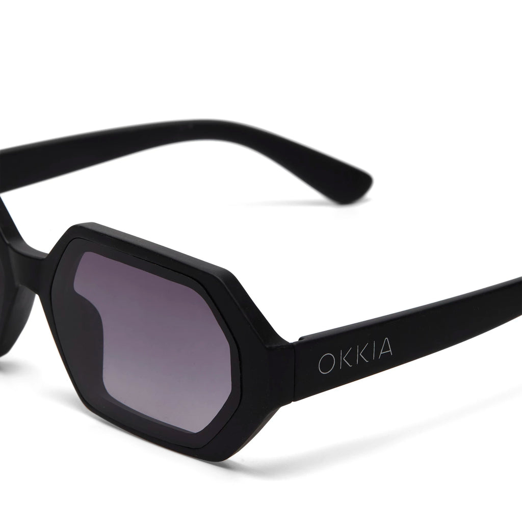 OKKIA Andrea Sunglasses - UV400 Protection Eyewear Designed in Italy - Unisex Fashion Sunglasses - Black