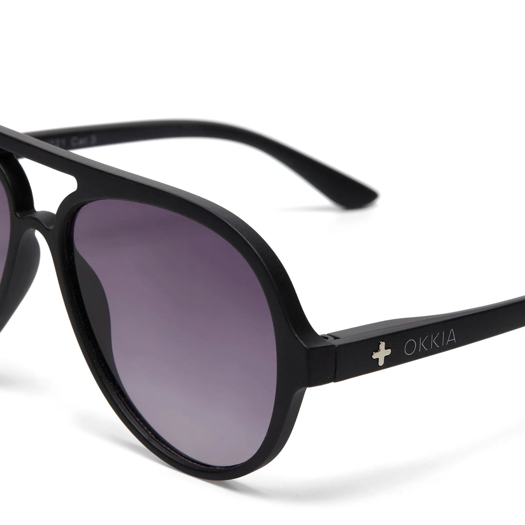 OKKIA Alessio Sunglasses - UV400 Protection Eyewear Designed in Italy - Unisex Fashion Sunglasses - Black