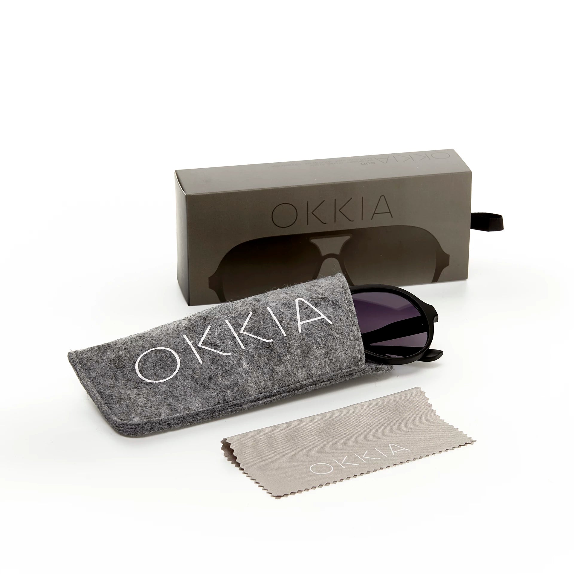 OKKIA Alessio Sunglasses - UV400 Protection Eyewear Designed in Italy - Unisex Fashion Sunglasses - Black