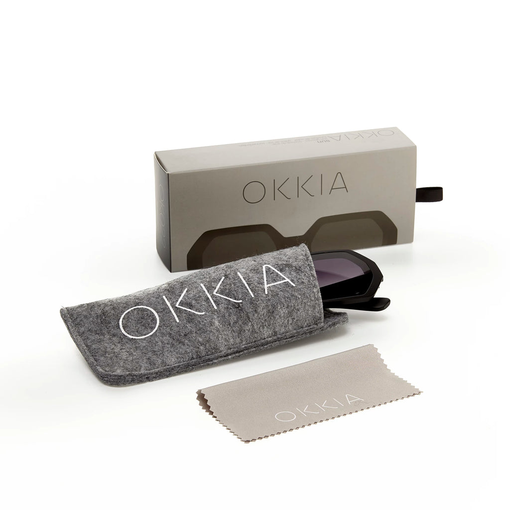 OKKIA Andrea Sunglasses - UV400 Protection Eyewear Designed in Italy - Unisex Fashion Sunglasses - Black