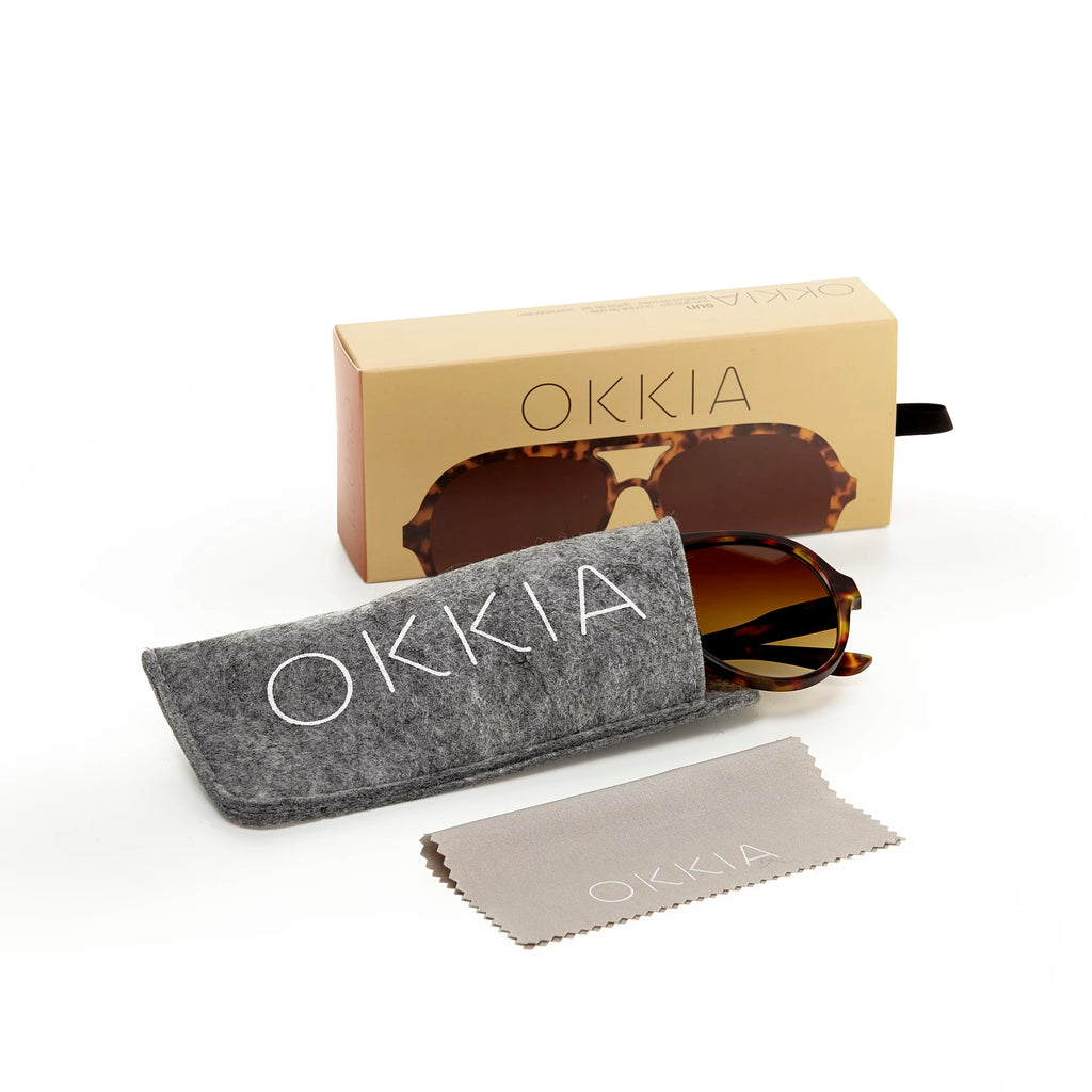 OKKIA Alessio Sunglasses - UV400 Protection Eyewear Designed in Italy - Unisex Fashion Sunglasses - Havana