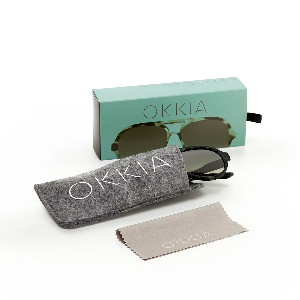 OKKIA Alessio Sunglasses - UV400 Protection Eyewear Designed in Italy - Unisex Fashion Sunglasses - Kale Havana