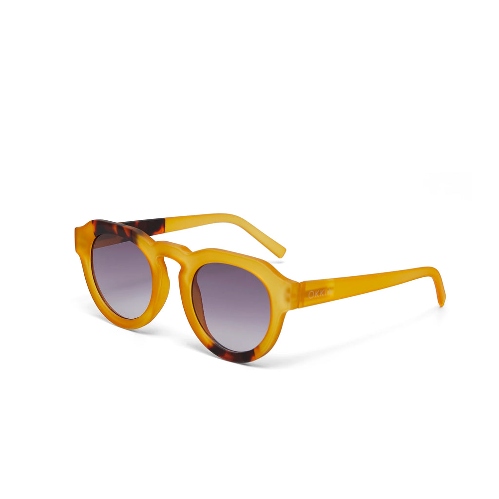 OKKIA Zeno Sunglasses - UV400 Protection Eyewear Designed in Italy - Unisex Fashion Sunglasses - Yellow Havana
