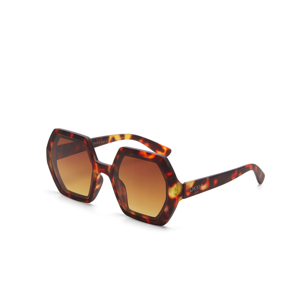 OKKIA Emma Sunglasses - UV400 Protection Eyewear Designed in Italy - Unisex Fashion Sunglasses - Havana