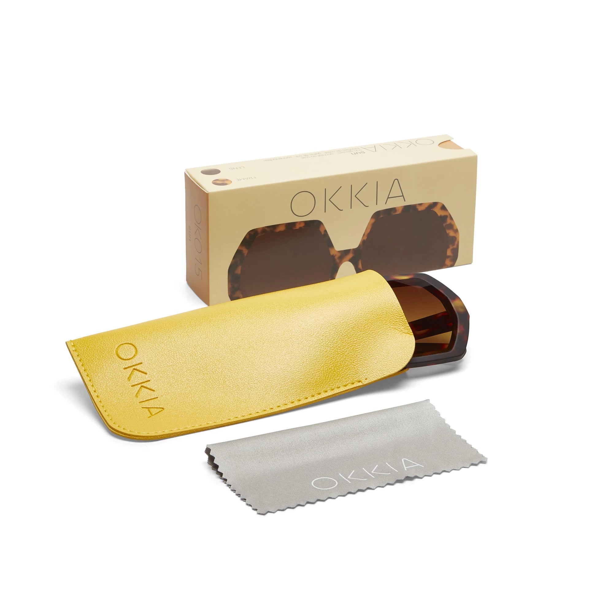 OKKIA Emma Sunglasses - UV400 Protection Eyewear Designed in Italy - Unisex Fashion Sunglasses - Havana