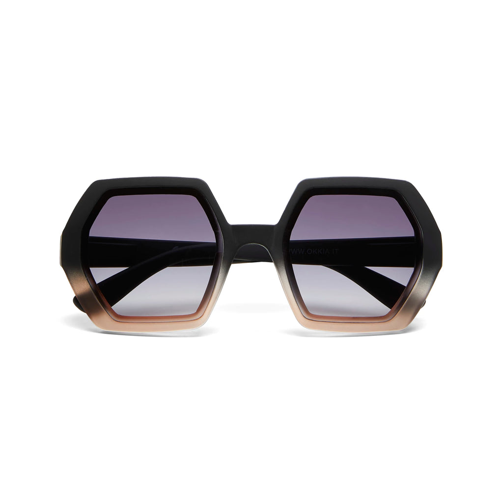 OKKIA Emma Sunglasses - UV400 Protection Eyewear Designed in Italy - Unisex Fashion Sunglasses - Black Pink