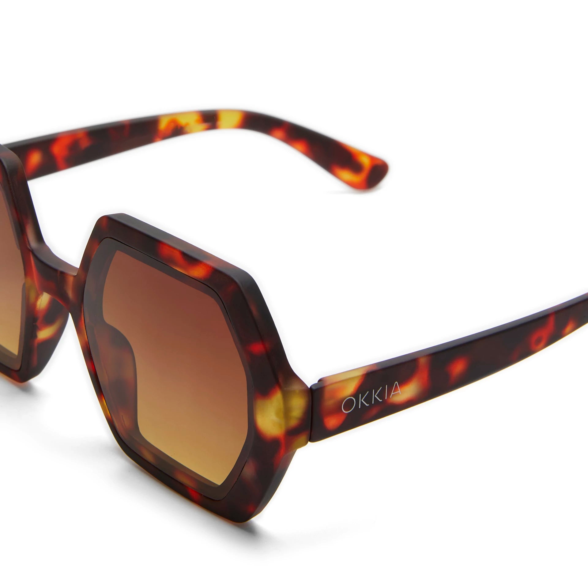 OKKIA Emma Sunglasses - UV400 Protection Eyewear Designed in Italy - Unisex Fashion Sunglasses - Havana