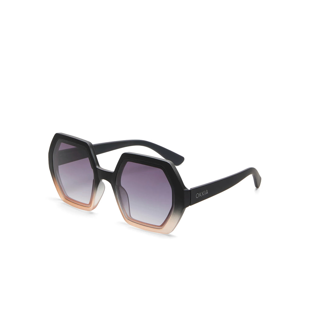 OKKIA Emma Sunglasses - UV400 Protection Eyewear Designed in Italy - Unisex Fashion Sunglasses - Black Pink