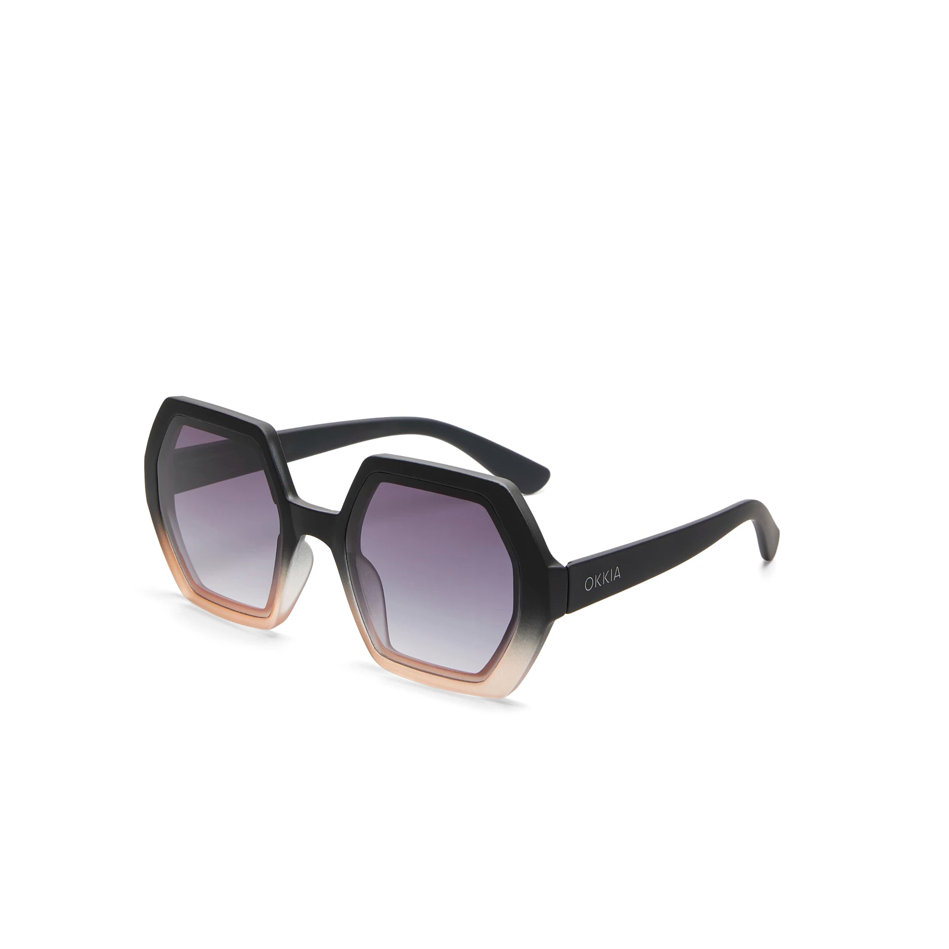OKKIA Emma Sunglasses - UV400 Protection Eyewear Designed in Italy - Unisex Fashion Sunglasses - Black Pink