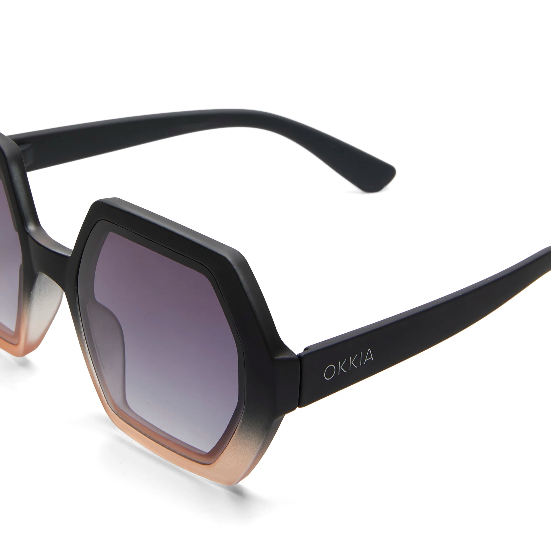 OKKIA Emma Sunglasses - UV400 Protection Eyewear Designed in Italy - Unisex Fashion Sunglasses - Black Pink
