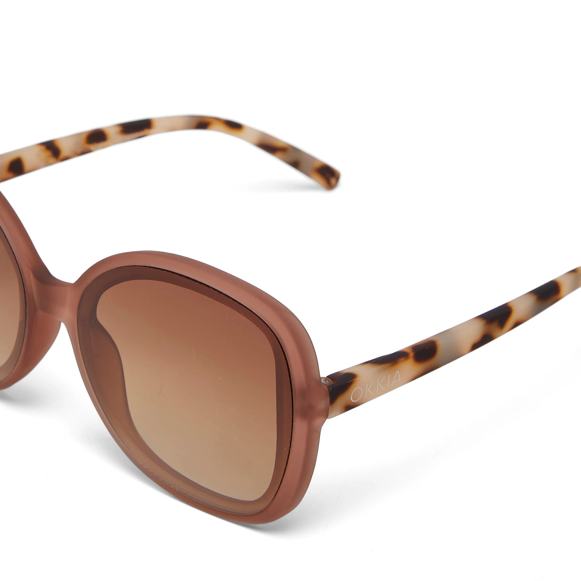 OKKIA Anna Butterfly Sunglasses - UV400 Protection Eyewear Designed in Italy - Unisex Fashion Sunglasses - Pink Havana