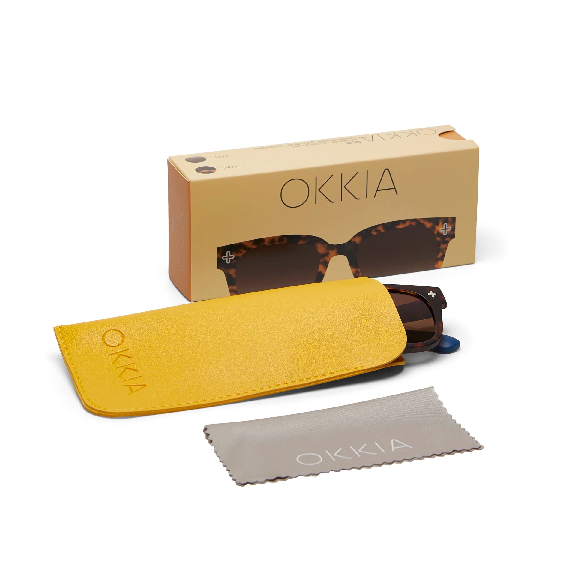 OKKIA Giovanni Sunglasses - UV400 Protection Eyewear Designed in Italy - Unisex Fashion Sunglasses - Havana