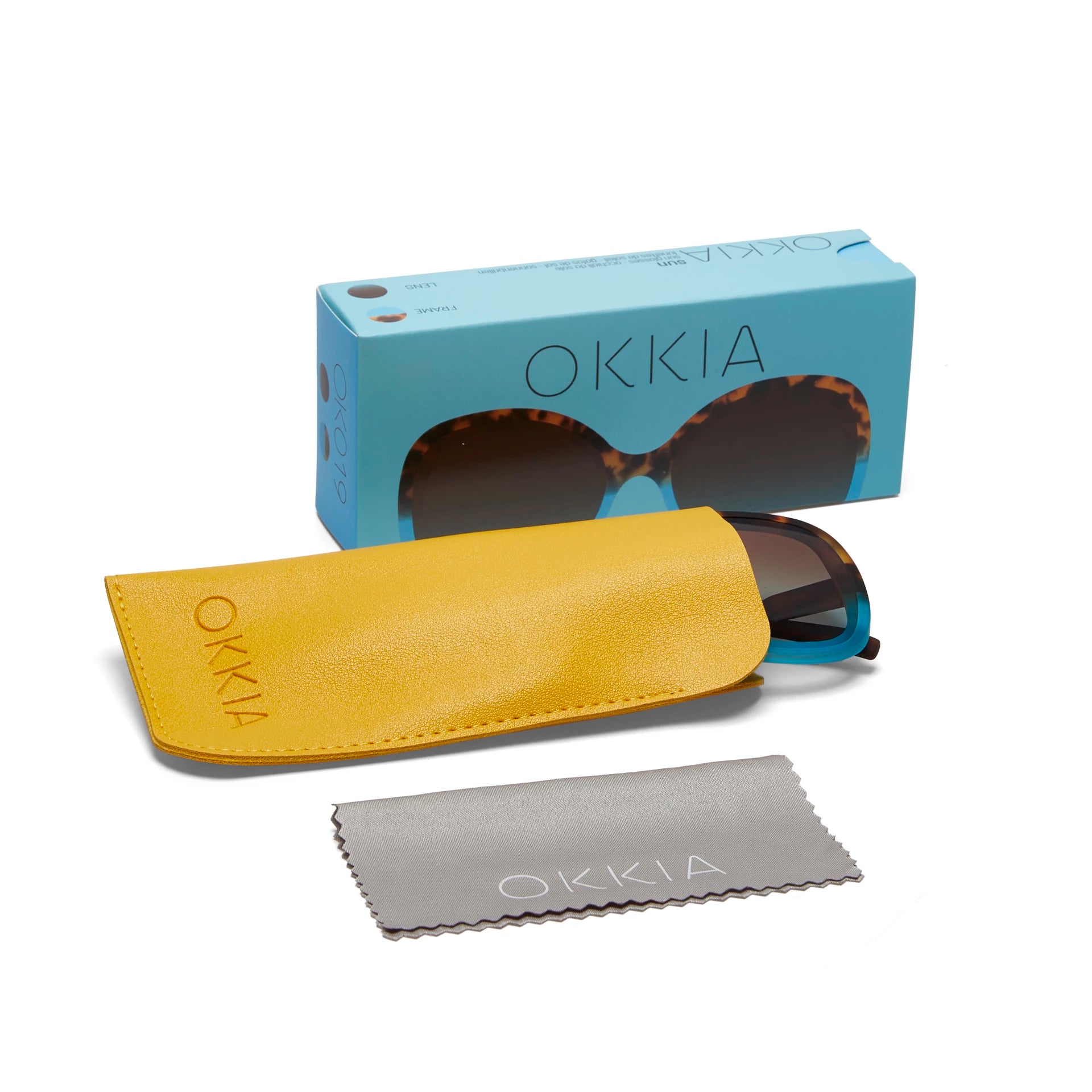 OKKIA Anna Butterfly Sunglasses - UV400 Protection Eyewear Designed in Italy - Unisex Fashion Sunglasses - Havana Blue
