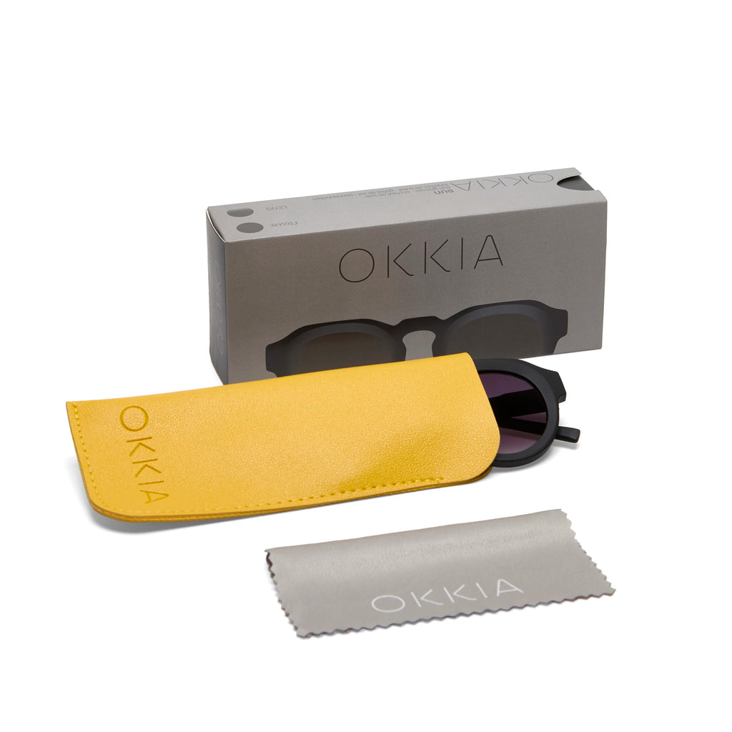 OKKIA Zeno Sunglasses - UV400 Protection Eyewear Designed in Italy - Unisex Fashion Sunglasses - Black