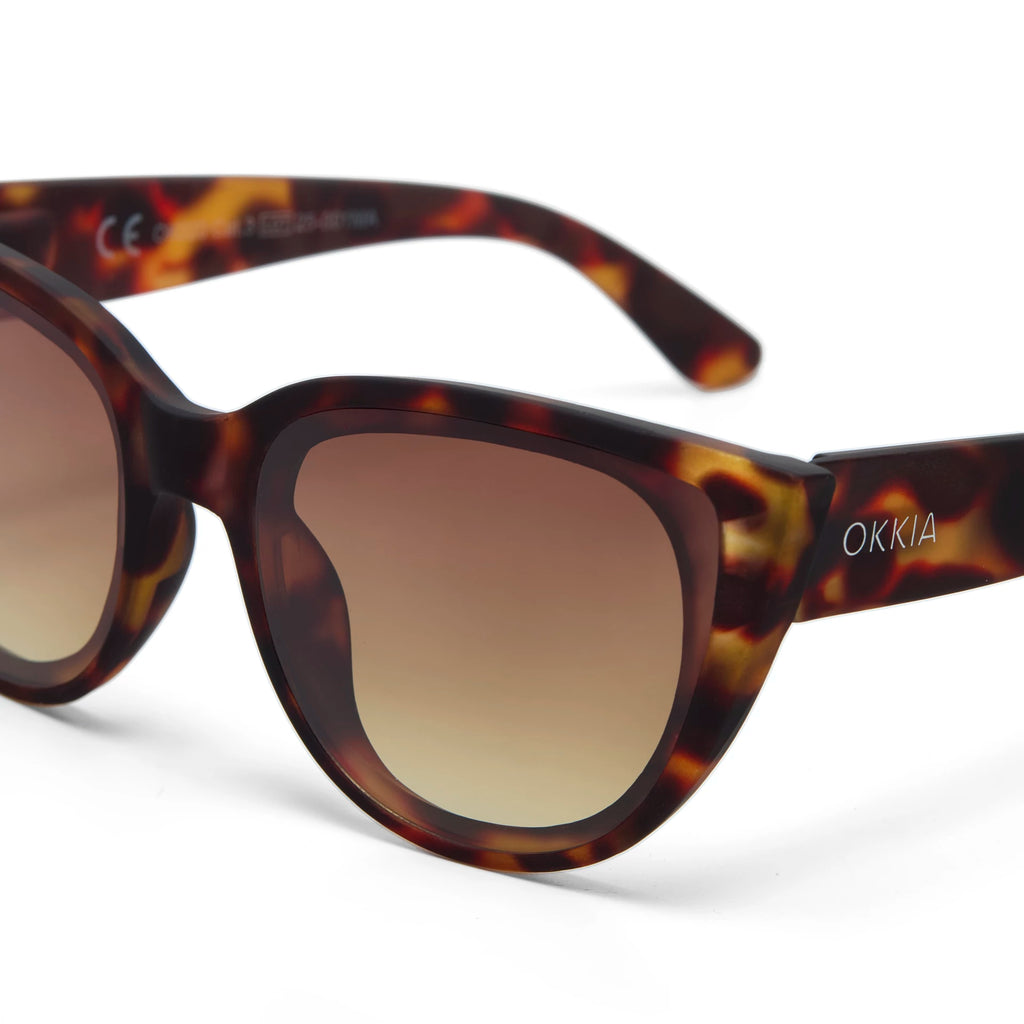 OKKIA Silvia Sunglasses - UV400 Protection Eyewear Designed in Italy - Unisex Fashion Sunglasses - Havana