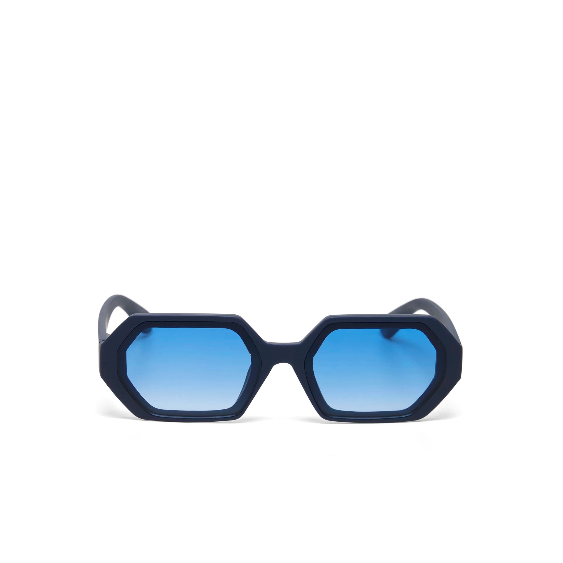 OKKIA Andrea Sunglasses - UV400 Protection Eyewear Designed in Italy - Unisex Fashion Sunglasses - Midnight Blue