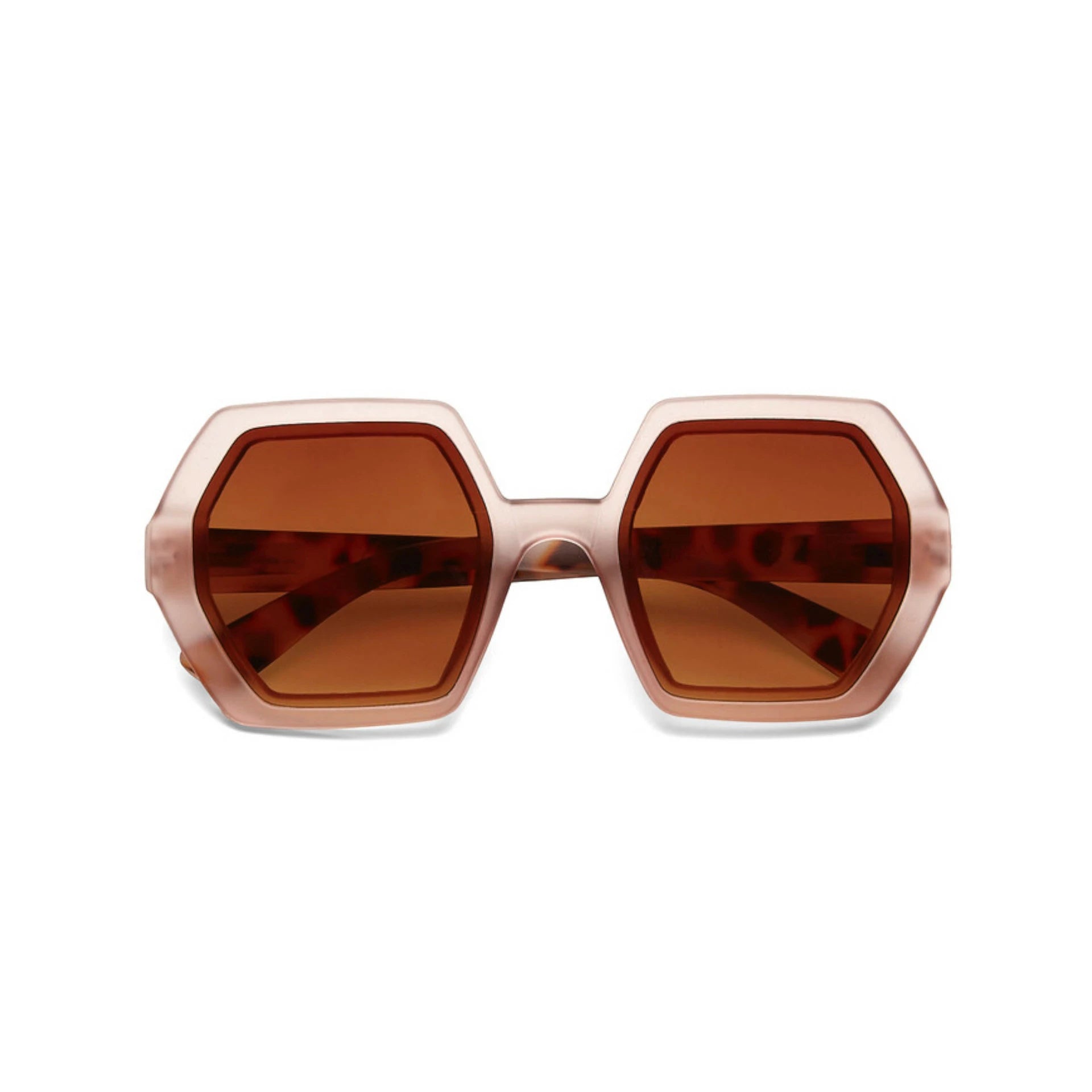OKKIA Emma Sunglasses - UV400 Protection Eyewear Designed in Italy - Unisex Fashion Sunglasses - Pink Havana