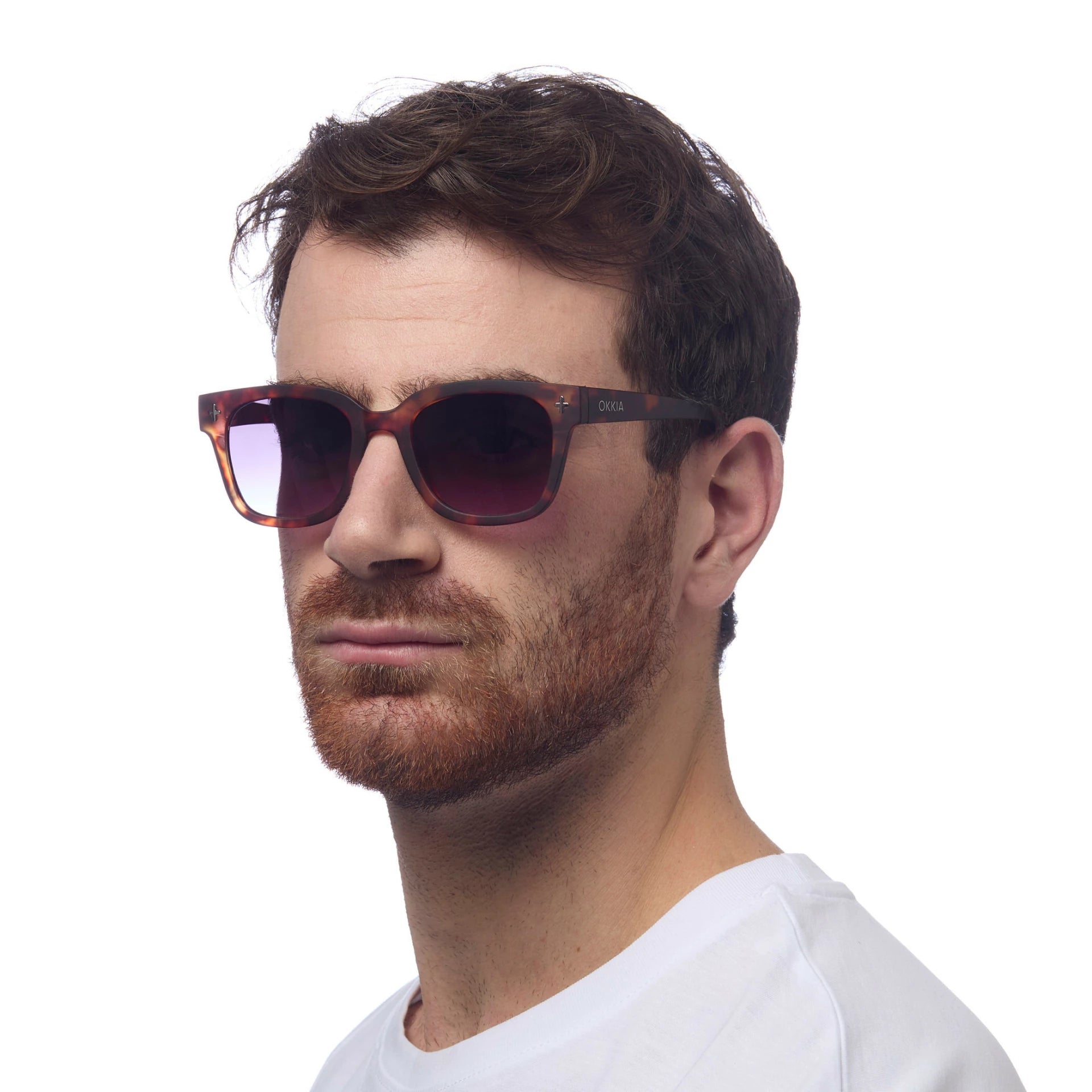 OKKIA Giovanni Sunglasses - UV400 Protection Eyewear Designed in Italy - Unisex Fashion Sunglasses - Havana