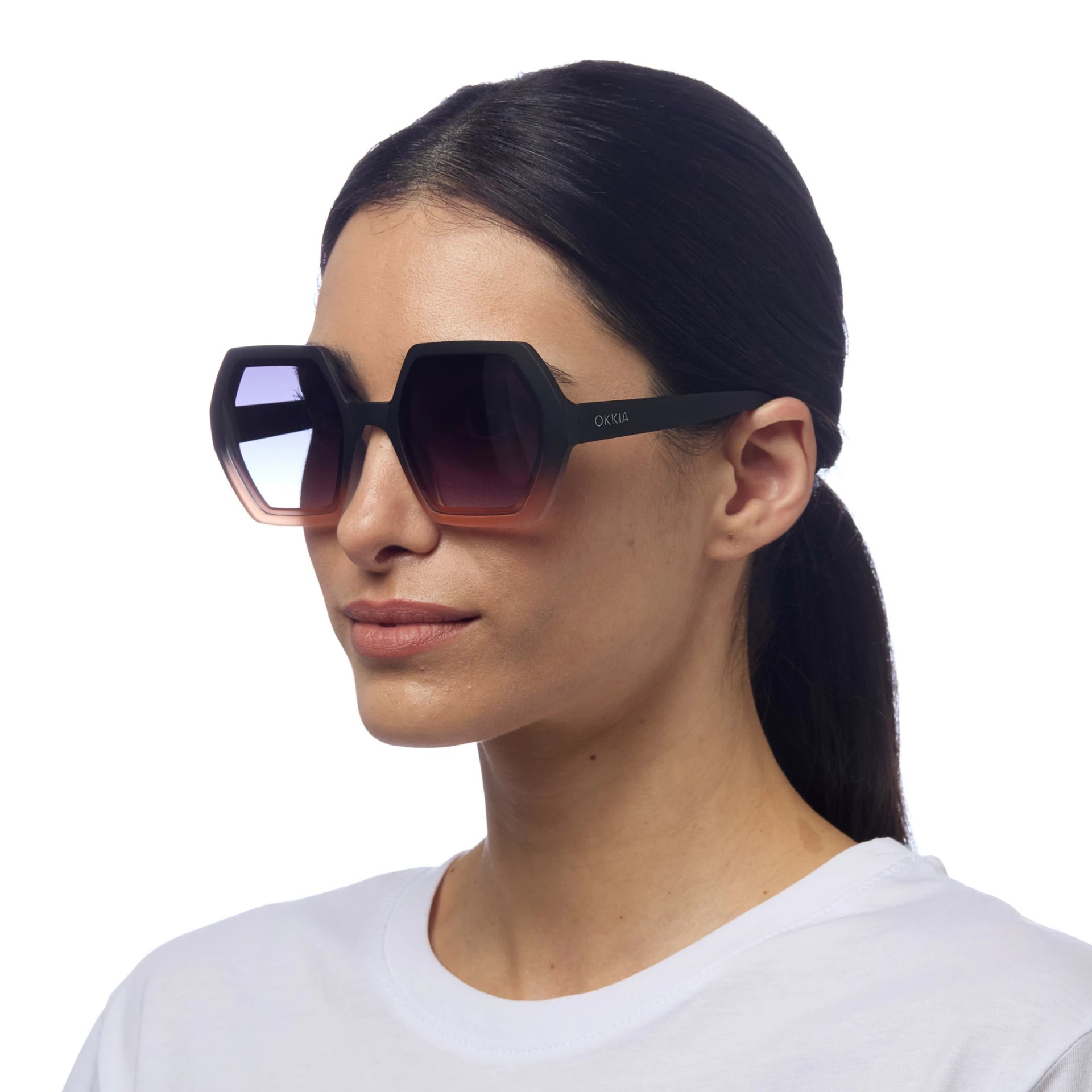 OKKIA Emma Sunglasses - UV400 Protection Eyewear Designed in Italy - Unisex Fashion Sunglasses - Black Pink