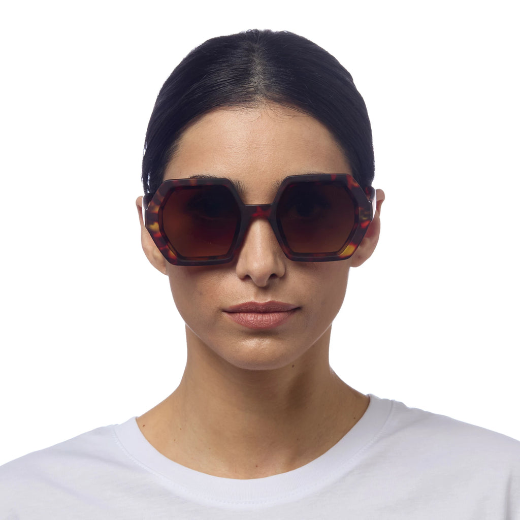 OKKIA Emma Sunglasses - UV400 Protection Eyewear Designed in Italy - Unisex Fashion Sunglasses - Havana