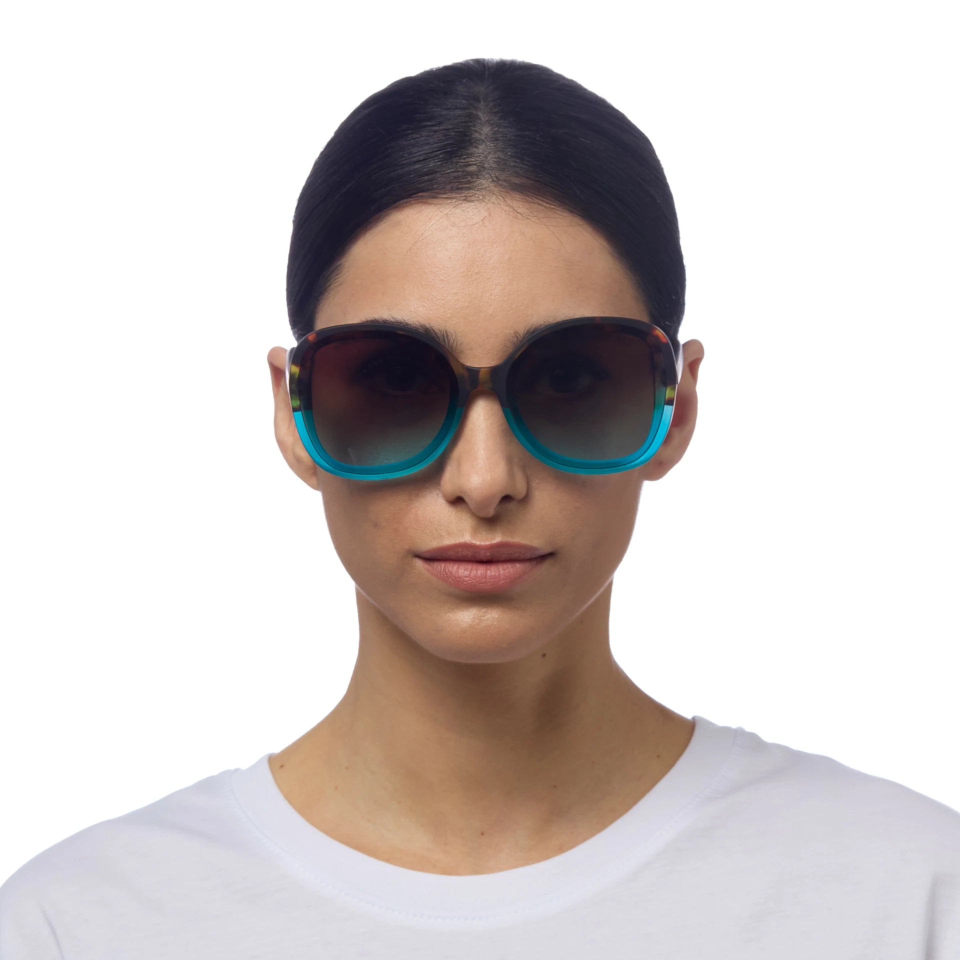 OKKIA Anna Butterfly Sunglasses - UV400 Protection Eyewear Designed in Italy - Unisex Fashion Sunglasses - Havana Blue
