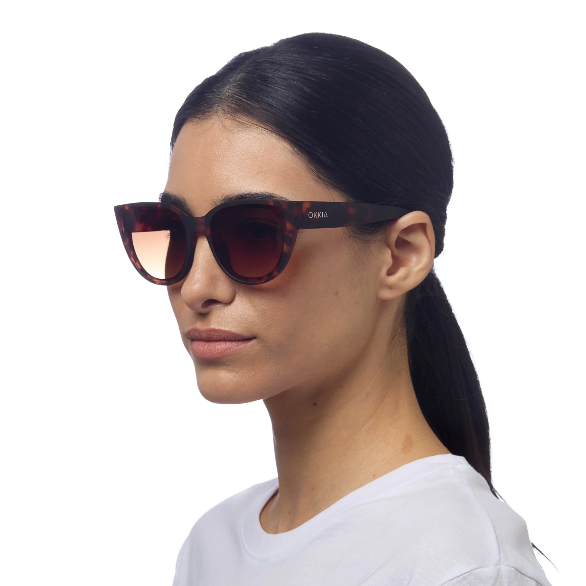 OKKIA Silvia Sunglasses - UV400 Protection Eyewear Designed in Italy - Unisex Fashion Sunglasses - Havana