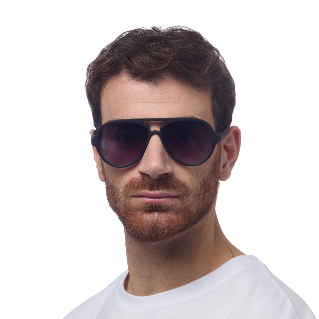 OKKIA Alessio Sunglasses - UV400 Protection Eyewear Designed in Italy - Unisex Fashion Sunglasses - Black