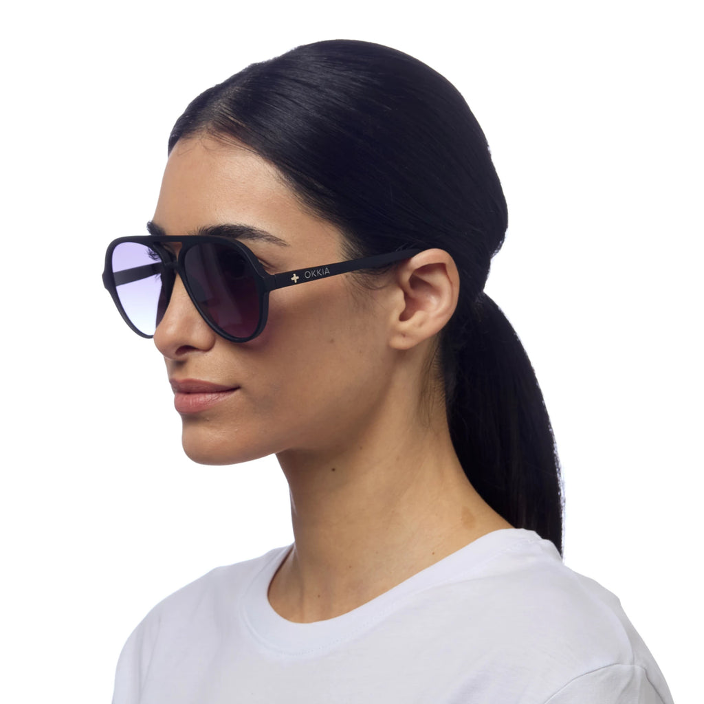 OKKIA Alessio Sunglasses - UV400 Protection Eyewear Designed in Italy - Unisex Fashion Sunglasses - Black