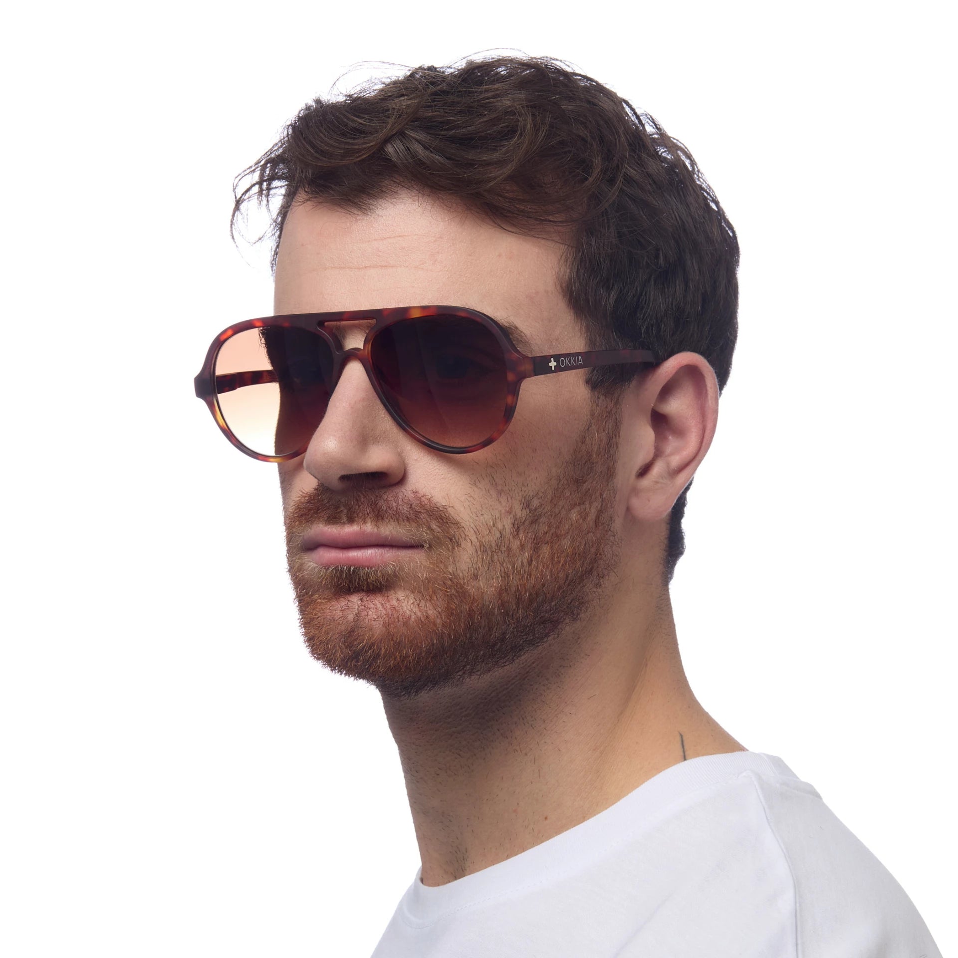 OKKIA Alessio Sunglasses - UV400 Protection Eyewear Designed in Italy - Unisex Fashion Sunglasses - Havana
