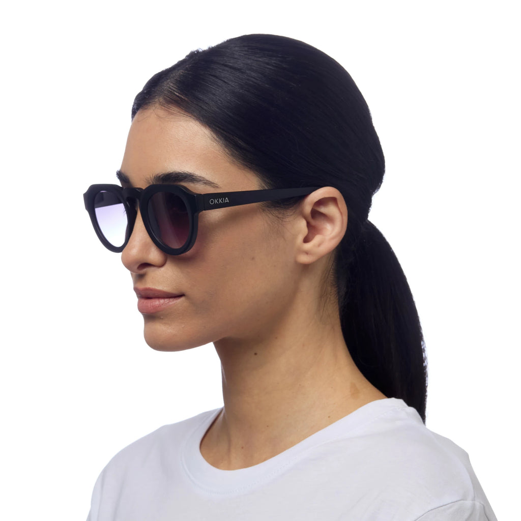 OKKIA Zeno Sunglasses - UV400 Protection Eyewear Designed in Italy - Unisex Fashion Sunglasses - Black