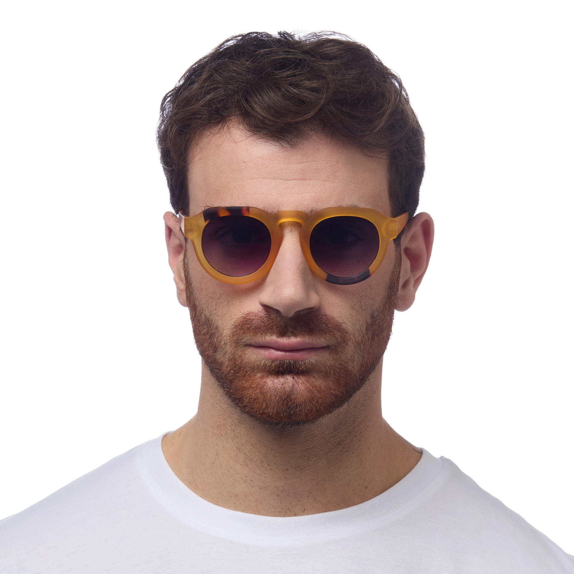 OKKIA Zeno Sunglasses - UV400 Protection Eyewear Designed in Italy - Unisex Fashion Sunglasses - Yellow Havana