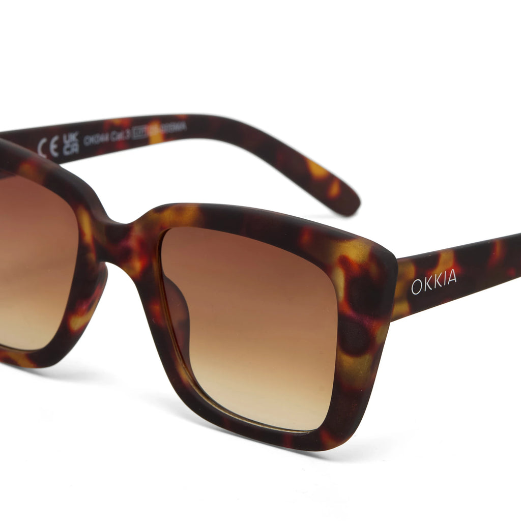 OKKIA Elba Sunglasses - UV400 Protection Eyewear Designed in Italy - Unisex Fashion Sunglasses - Havana