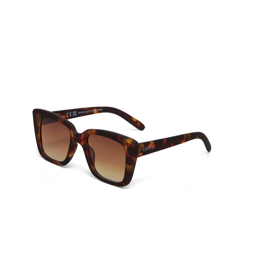 OKKIA Elba Sunglasses - UV400 Protection Eyewear Designed in Italy - Unisex Fashion Sunglasses - Havana
