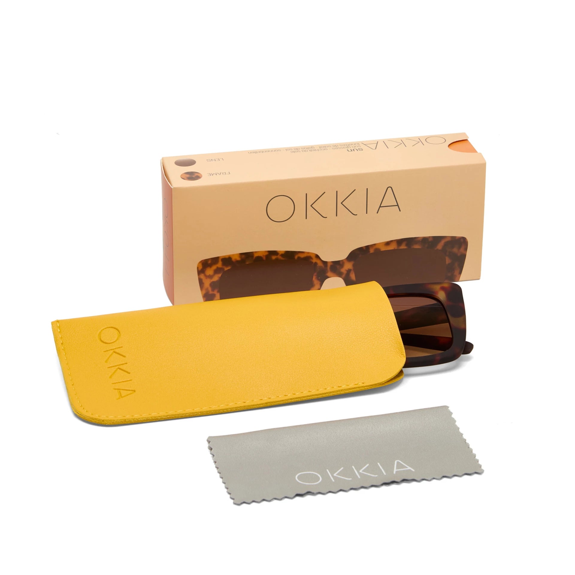 OKKIA Elba Sunglasses - UV400 Protection Eyewear Designed in Italy - Unisex Fashion Sunglasses - Havana