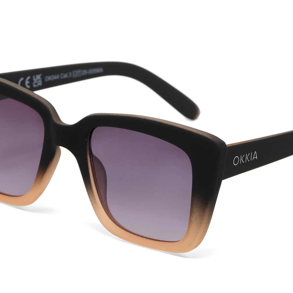 OKKIA Elba Sunglasses - UV400 Protection Eyewear Designed in Italy - Unisex Fashion Sunglasses - Black Pink
