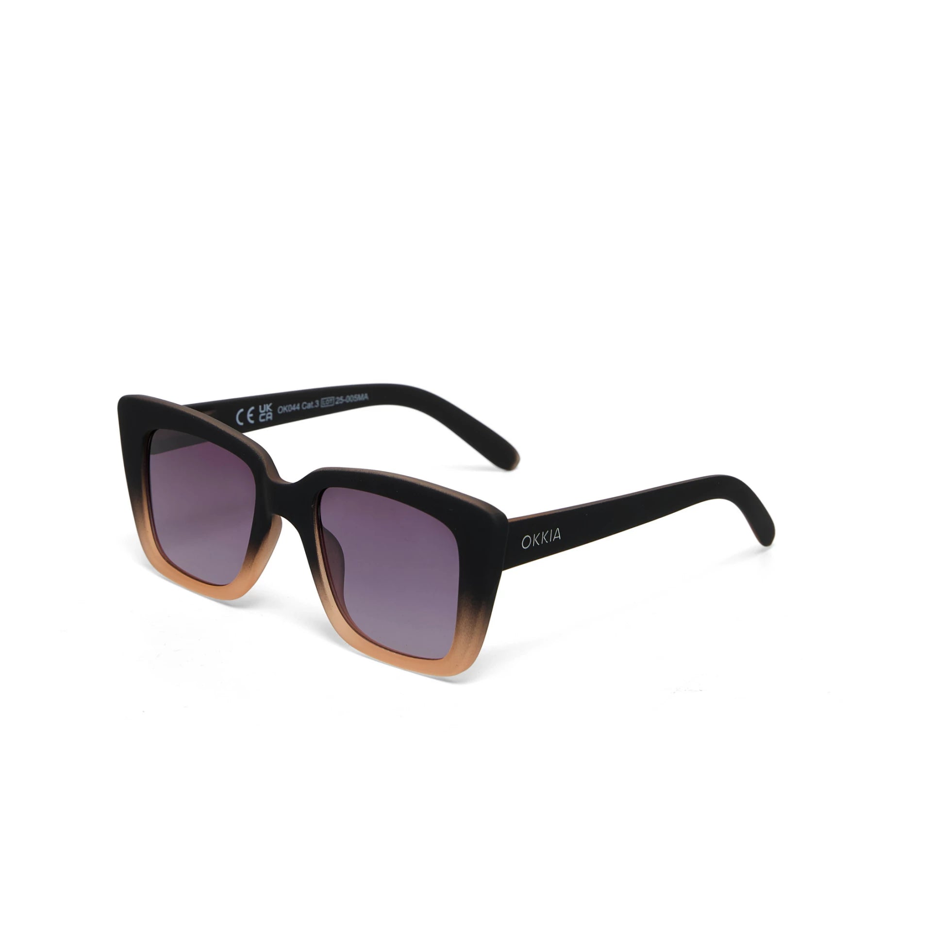 OKKIA Elba Sunglasses - UV400 Protection Eyewear Designed in Italy - Unisex Fashion Sunglasses - Black Pink