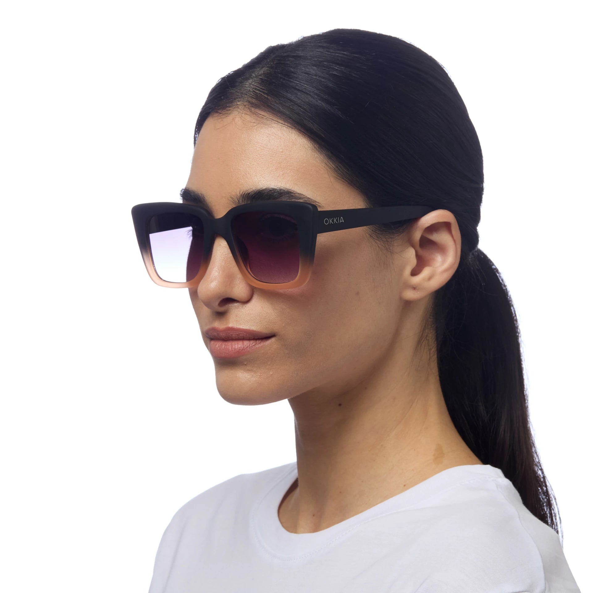 OKKIA Elba Sunglasses - UV400 Protection Eyewear Designed in Italy - Unisex Fashion Sunglasses - Black Pink