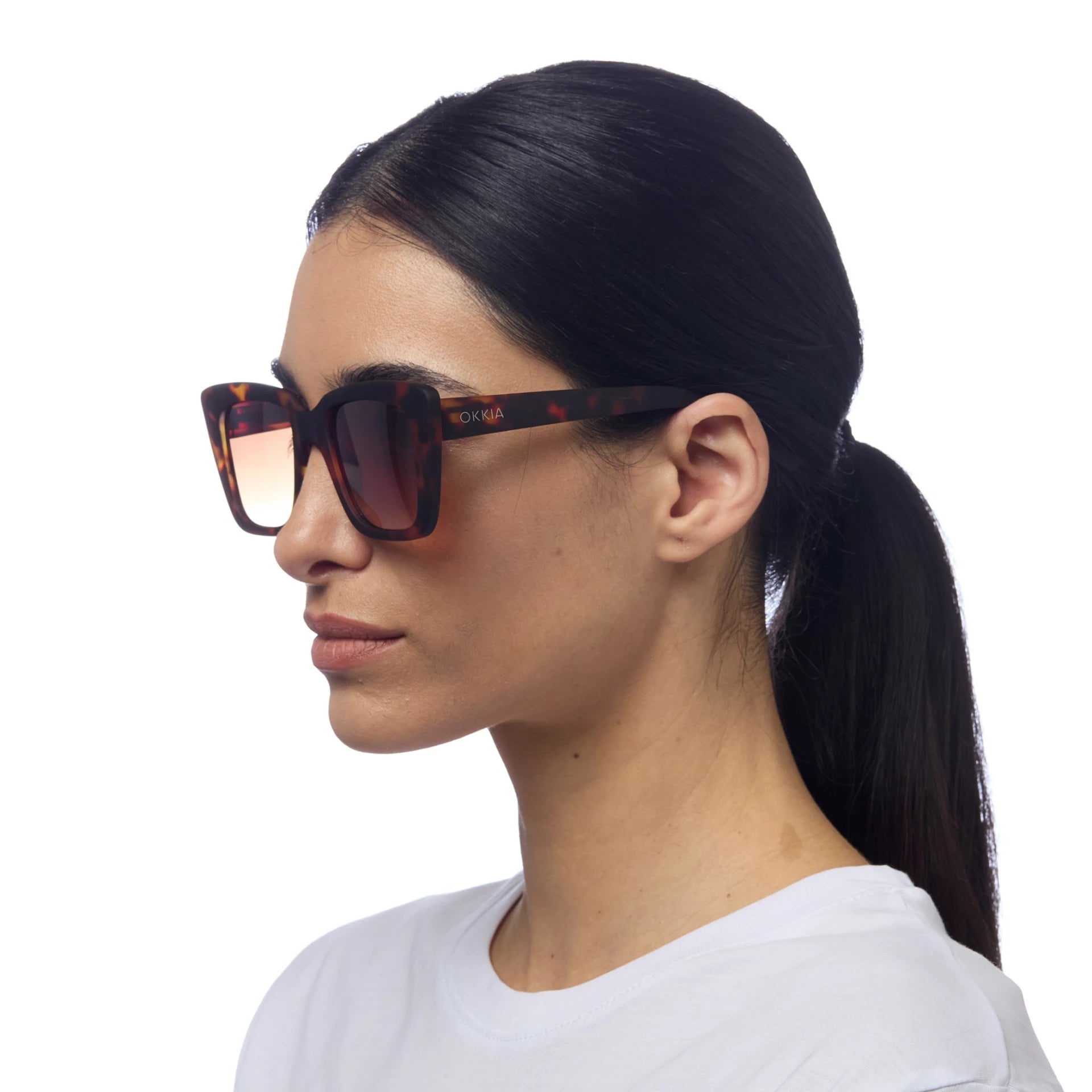 OKKIA Elba Sunglasses - UV400 Protection Eyewear Designed in Italy - Unisex Fashion Sunglasses - Havana