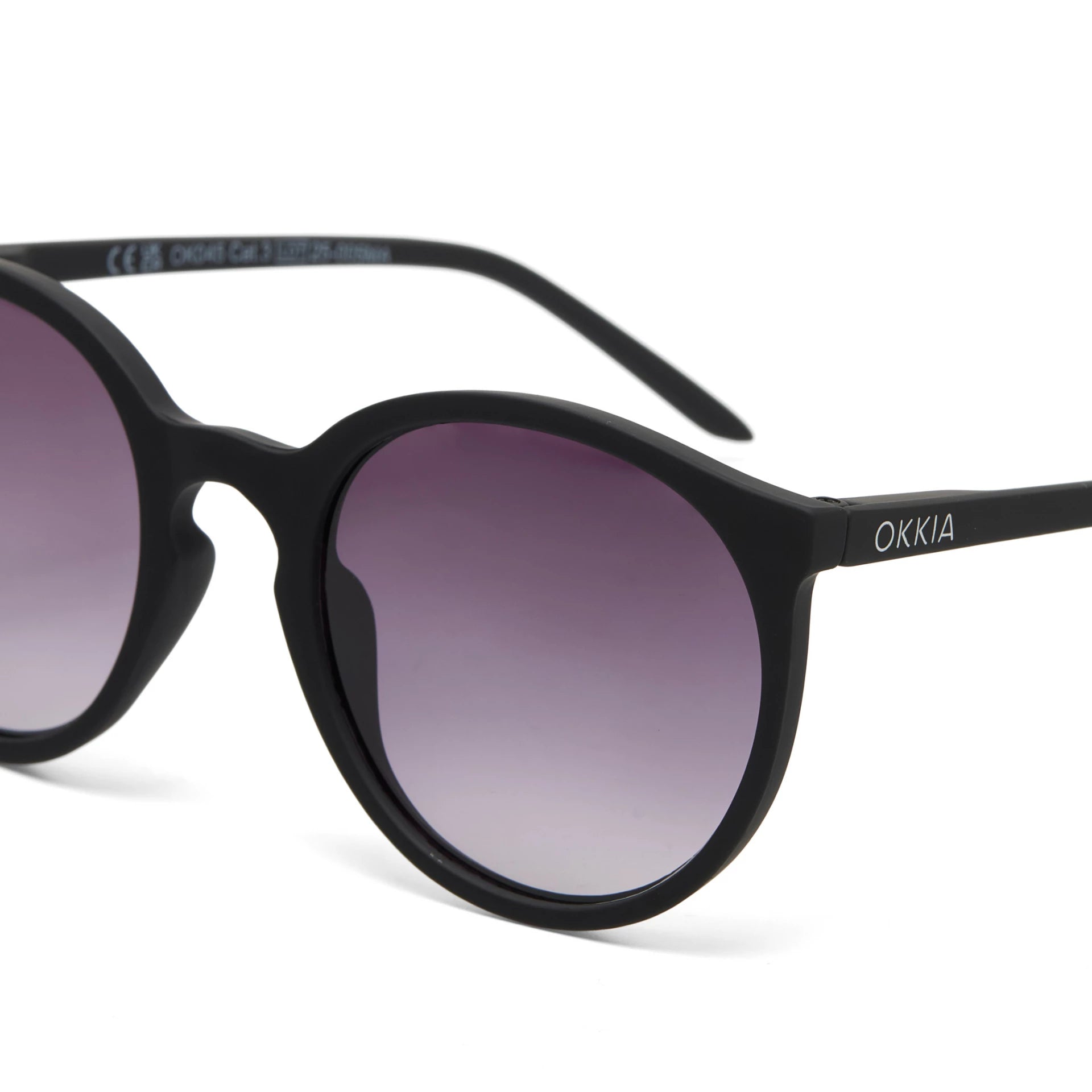 OKKIA Berlino Sunglasses - UV400 Protection Eyewear Designed in Italy - Unisex Fashion Sunglasses - Black