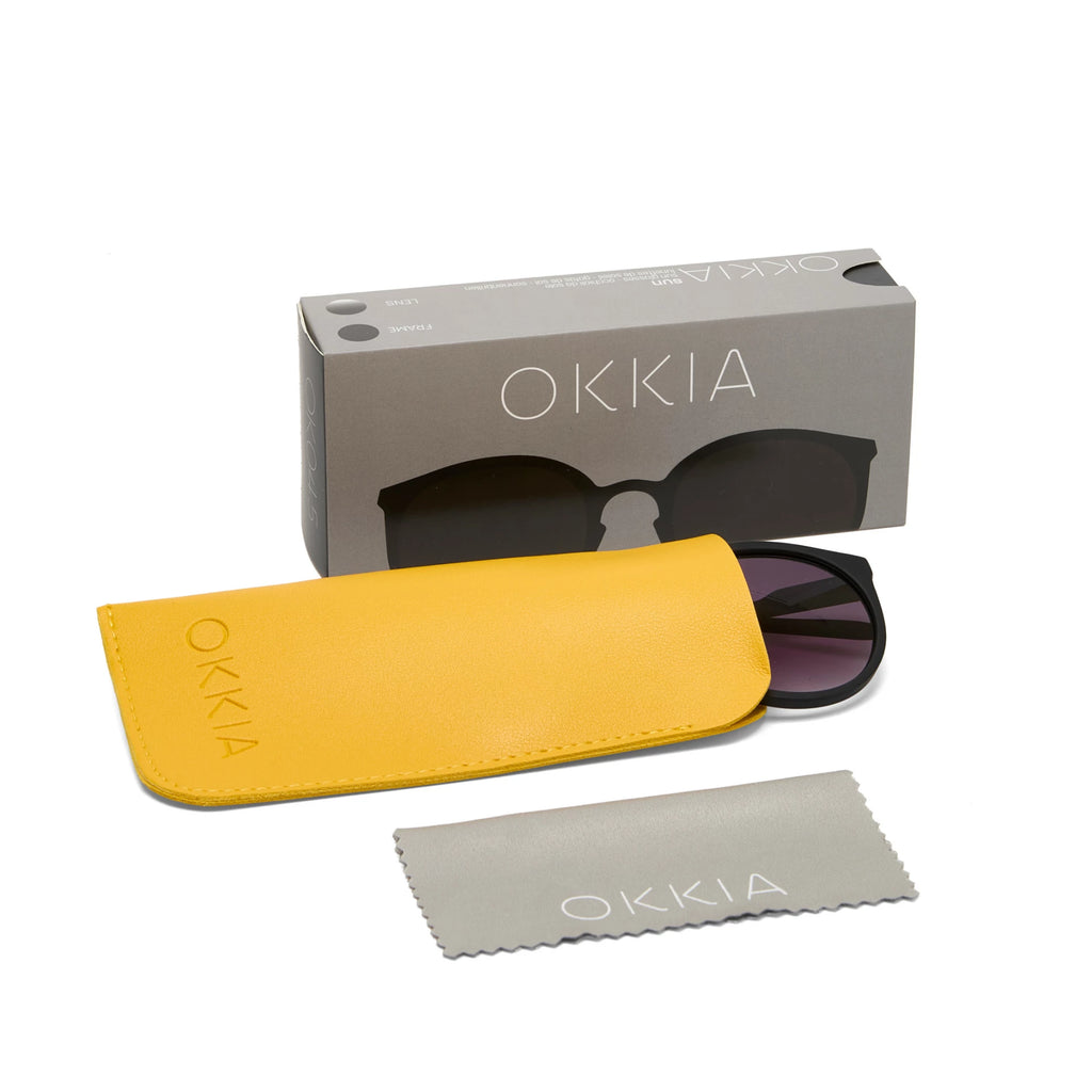 OKKIA Berlino Sunglasses - UV400 Protection Eyewear Designed in Italy - Unisex Fashion Sunglasses - Black