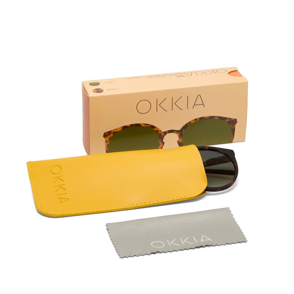 OKKIA Berlino Sunglasses - UV400 Protection Eyewear Designed in Italy - Unisex Fashion Sunglasses - Havana