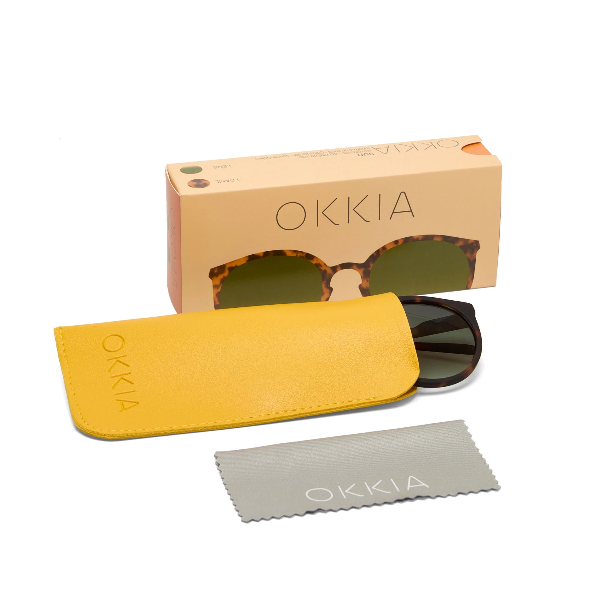 OKKIA Berlino Sunglasses - UV400 Protection Eyewear Designed in Italy - Unisex Fashion Sunglasses - Havana