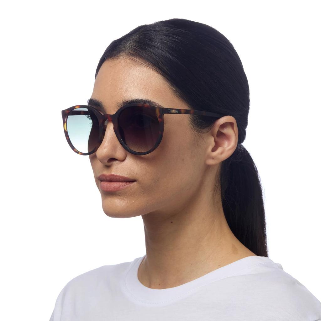 OKKIA Berlino Sunglasses - UV400 Protection Eyewear Designed in Italy - Unisex Fashion Sunglasses - Havana