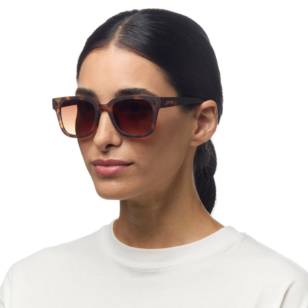 OKKIA Giovanni Sunglasses - UV400 Protection Eyewear Designed in Italy - Unisex Fashion Sunglasses - Havana