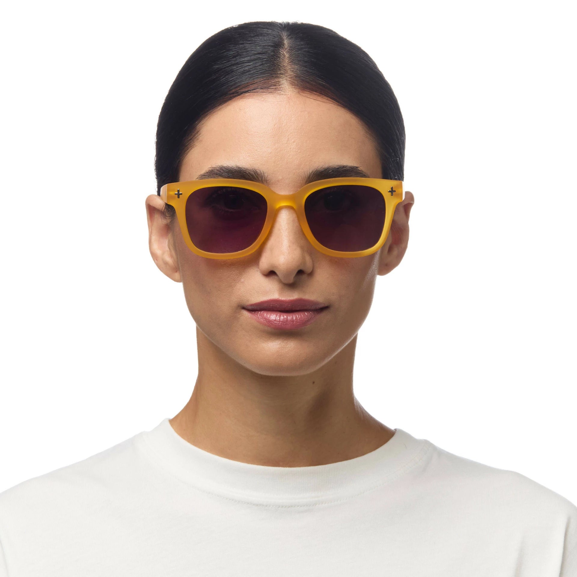 OKKIA Giovanni Sunglasses - UV400 Protection Eyewear Designed in Italy - Unisex Fashion Sunglasses - Yellow